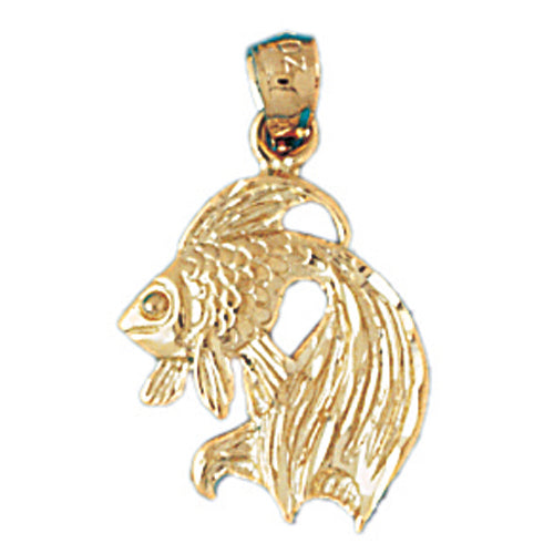 14k Yellow Gold Angelfish Charm