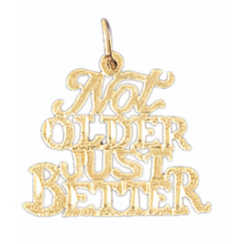 14k Yellow Gold Not older just better Charm
