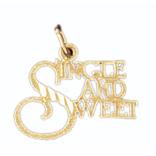 14k Yellow Gold Single and Sweet Charm