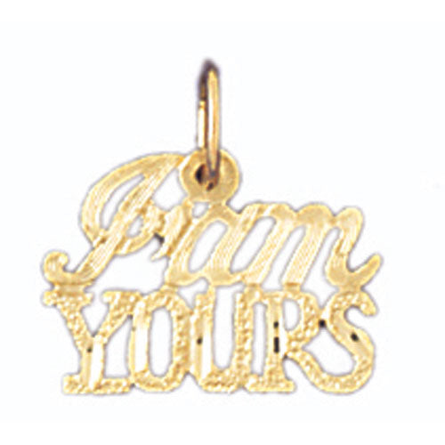 14k Yellow Gold I am Yours Charm