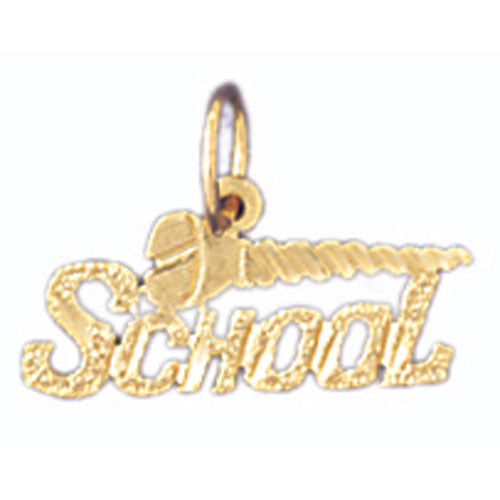 14k Yellow Gold School Charm