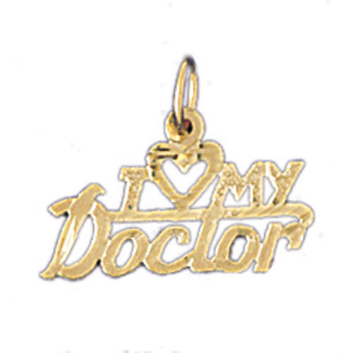 14k Yellow Gold I Love My Doctor Charm