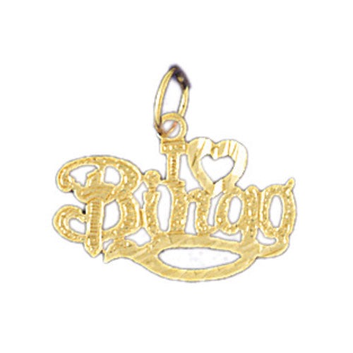 14k Yellow Gold I love bingo Charm