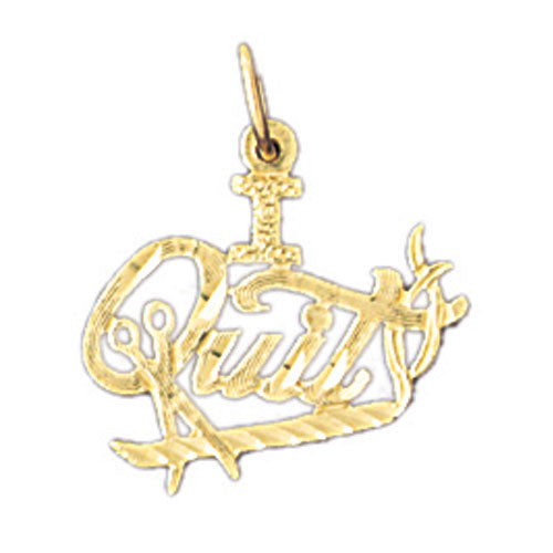 14k Yellow Gold I Quit Charm