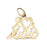 14k Yellow Gold I love music Charm