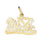 14k Yellow Gold I love music Charm