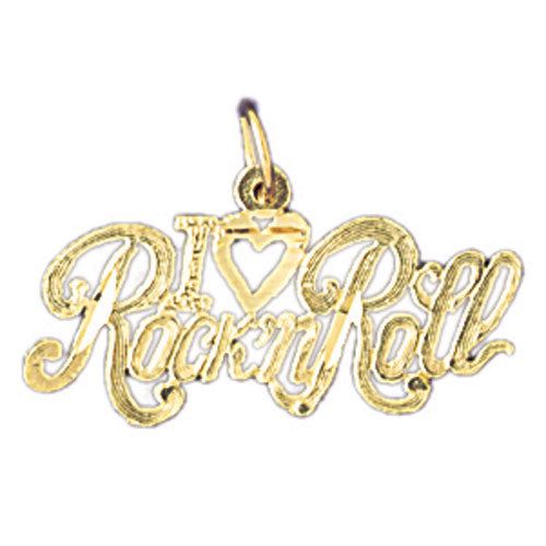 14k Yellow Gold I love Rock n Roll Charm