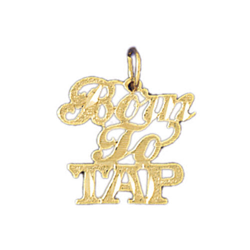 14k Yellow Gold Born to tap Charm