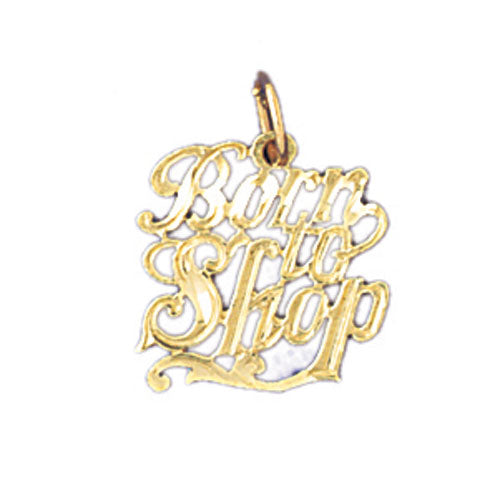 14k Yellow Gold Born to shop Charm