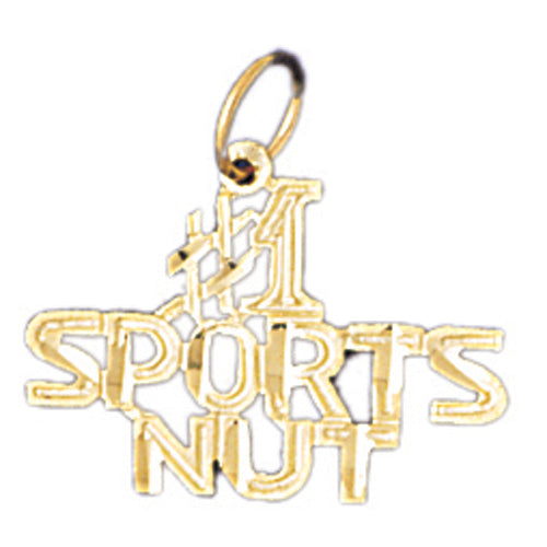 14k Yellow Gold #1 Sports Nut Charm