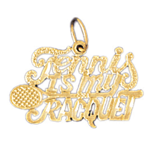 14k Yellow Gold Tennis is my racquet Charm