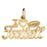 14k Yellow Gold I love football Charm