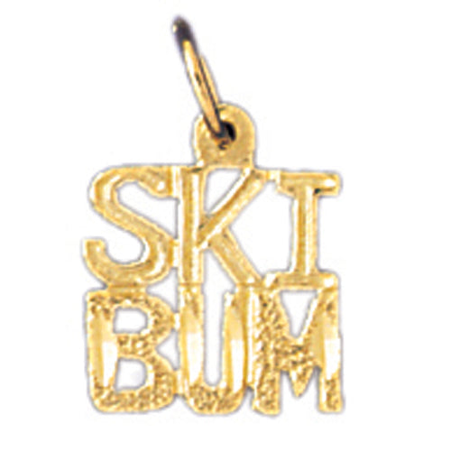 14k Yellow Gold Ski Bum Charm
