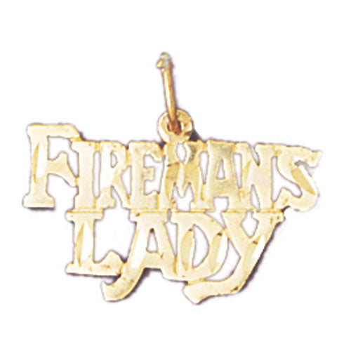 14k Yellow Gold Fireman's Lady Charm