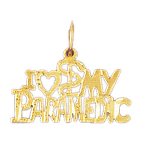 14k Yellow Gold I love my paramedic Charm