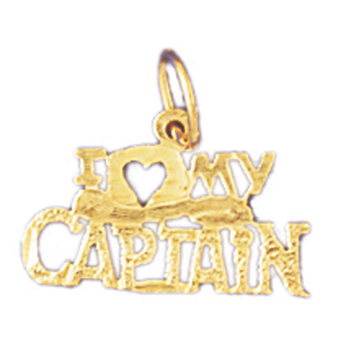 14k Yellow Gold I love my captain Charm
