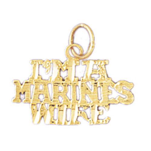 14k Yellow Gold I'm a marines wife Charm