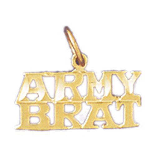 14k Yellow Gold Army Brat Charm