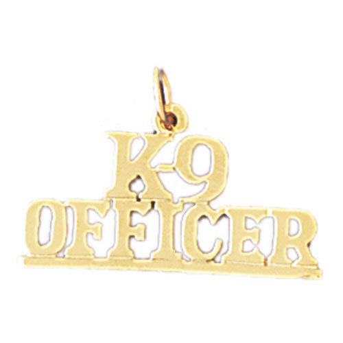 14k Yellow Gold K-9 Officer Charm
