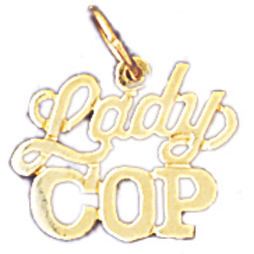 14k Yellow Gold Lady Cop Charm