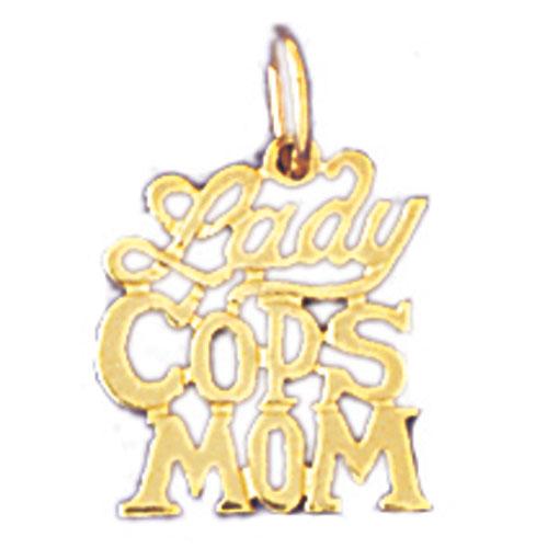14k Yellow Gold Lady Cop's Mom Charm