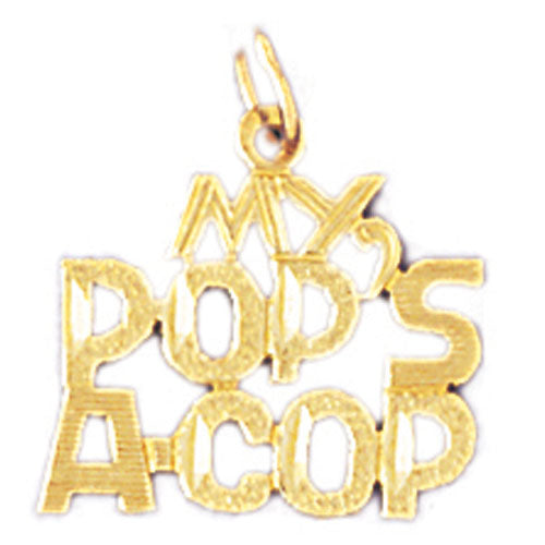 14k Yellow Gold My Pop's A-Cop Charm