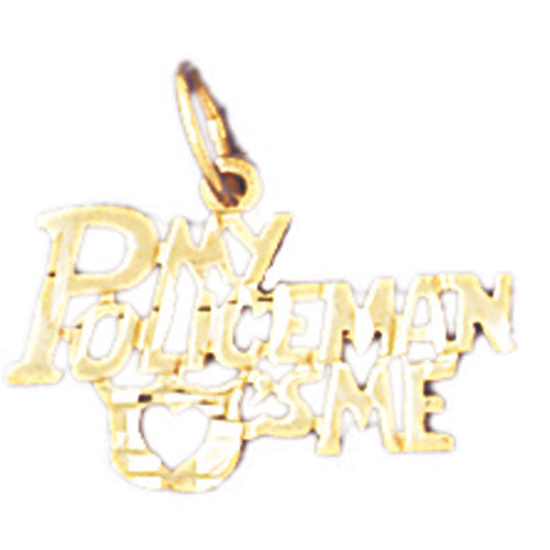 14k Yellow Gold My policeman's loves me Charm
