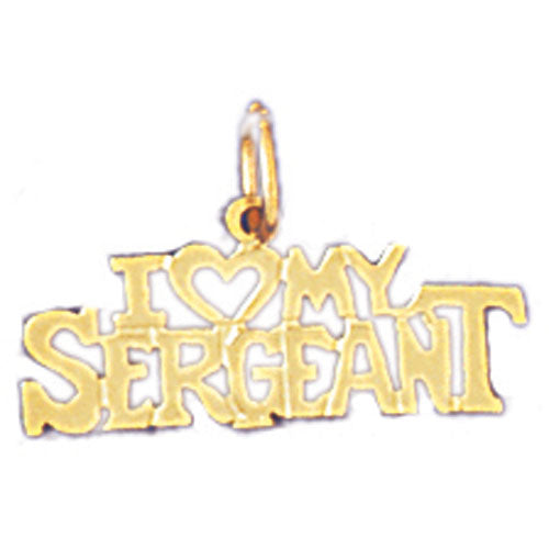 14k Yellow Gold I love my sergeant Charm