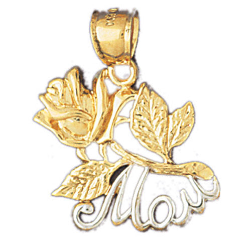 14k Yellow Gold Mom Charm