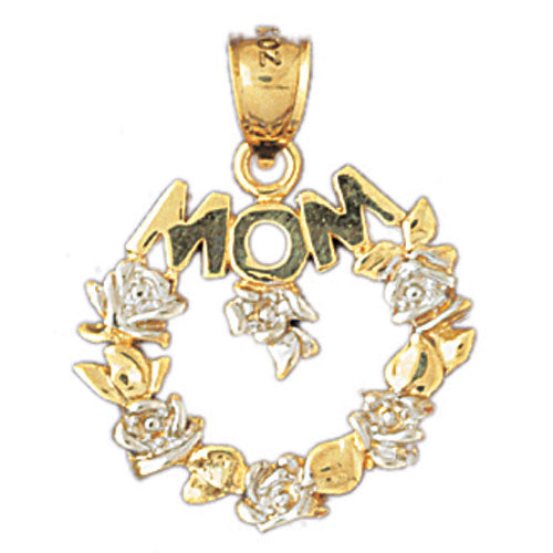 14k Yellow Gold Mom Charm