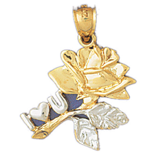 14k Yellow Gold I love you Charm