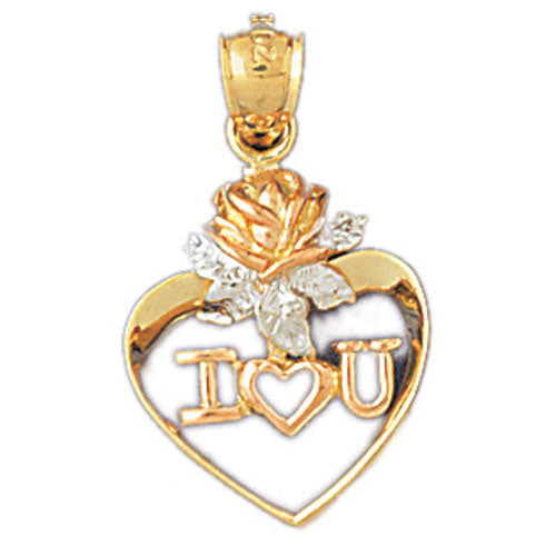 14k Yellow Gold I love you Charm