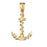 14k Yellow Gold Anchro with Rope 3-D Charm