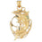 14k Yellow Gold Anchor with Marlin Charm