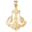 14k Yellow Gold Anchor with Shells and Starfish Charm