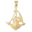14k Yellow Gold Sailboat with Anchor Charm