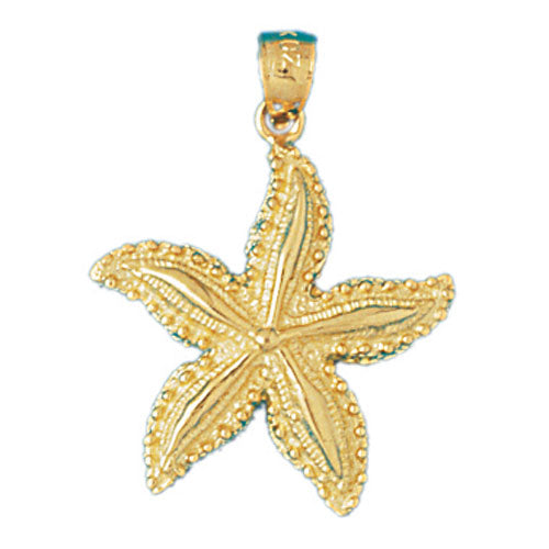 14k Yellow Gold Starfish Charm
