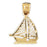 14k Yellow Gold Sailboat Charm