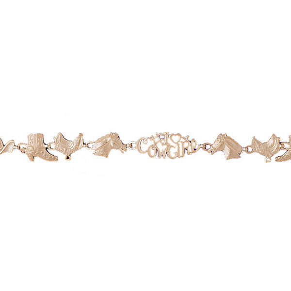 14k Yellow Gold Assorted Horse Bracelet