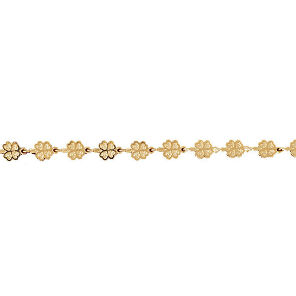 14k Yellow Gold Clover Bracelet