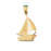 14k Yellow Gold Sailboat Charm