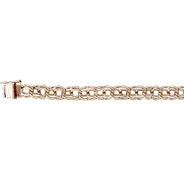 1955 MONET Gold Plated Wide Three-Row Link Bracelet, Safety Chain - Ruby  Lane