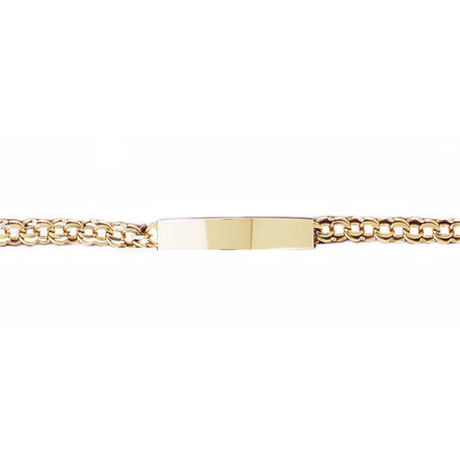 14k Yellow Gold ID Bracelet with a safety clasp