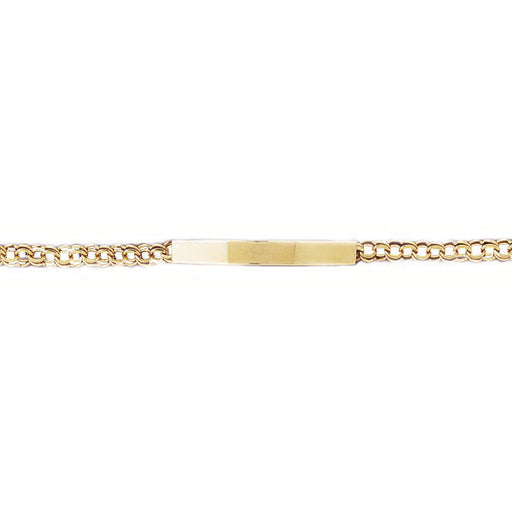 14k Yellow Gold ID Bracelet with a safety clasp