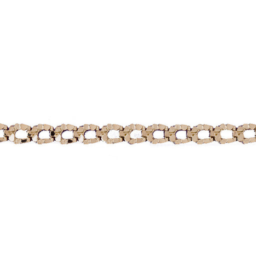 14k Yellow Gold Nugget Bracelet with a safety clasp