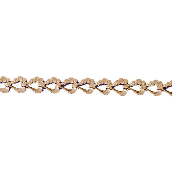 14k Yellow Gold Nugget Bracelet with a safety clasp