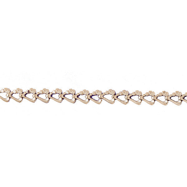 14k Yellow Gold Heart Nugget Bracelet with a safety clasp