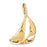14k Yellow Gold Sailboat Charm