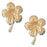 14k Yellow Gold Hibiscus Flower Stud Earrings