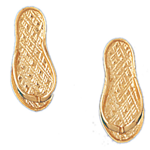 14k Yellow Gold Flip Flop Stud Earrings